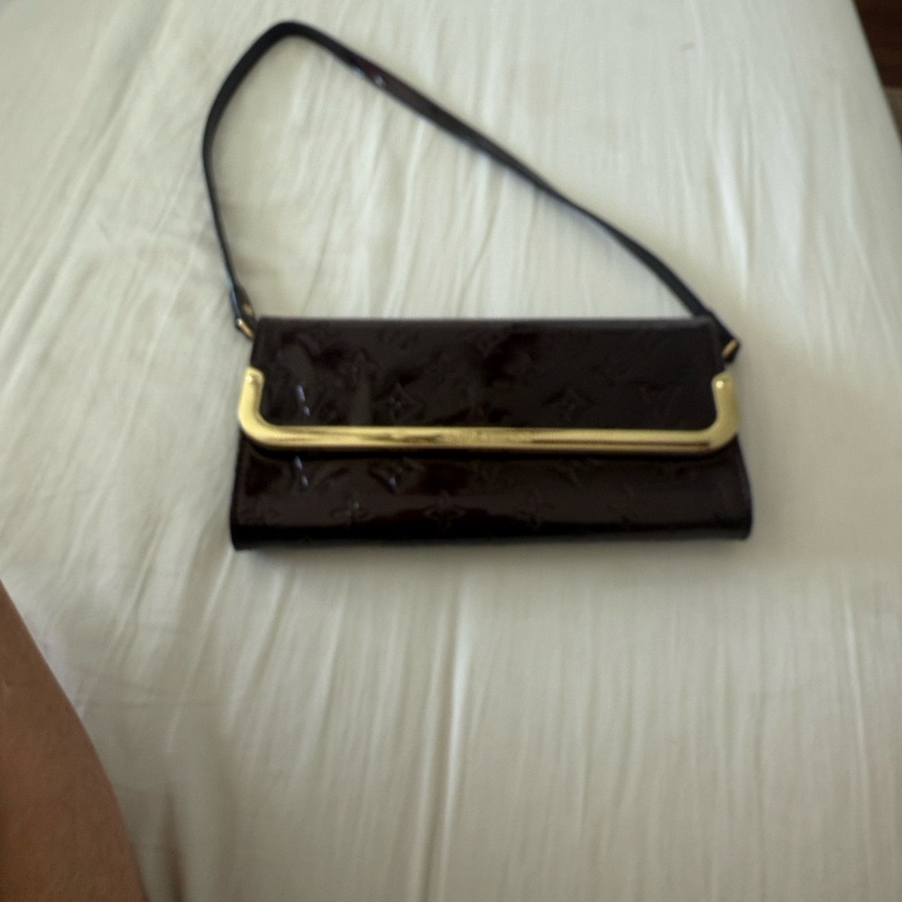 Louis Vuitton Burgundy and Gold Clutch